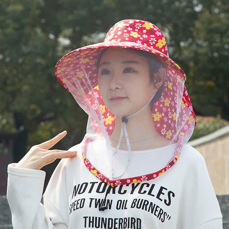 Floral Print Outdoor Wide Brim Bucket Hat