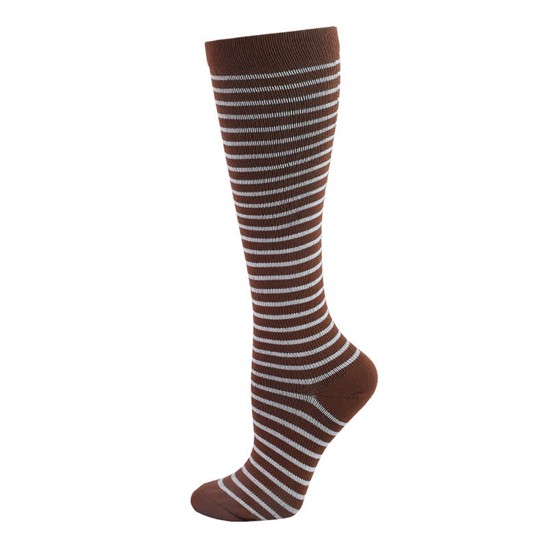 Polka Dot Heart Print Compression Socks(6 Pairs)