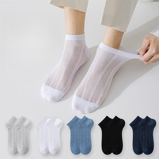 Plusock Solid Color Thin Breathable Sweat-absorbent Socks(5 Pairs)