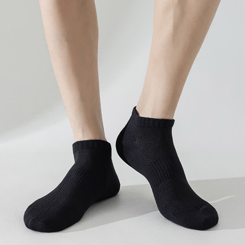 Plus Size Lightweight Breathable Mesh Solid Color No Show Socks(6 Pairs)