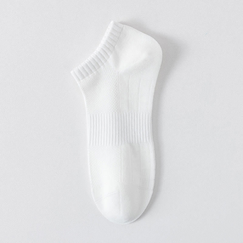 Plus Size Lightweight Breathable Mesh Solid Color No Show Socks(6 Pairs)