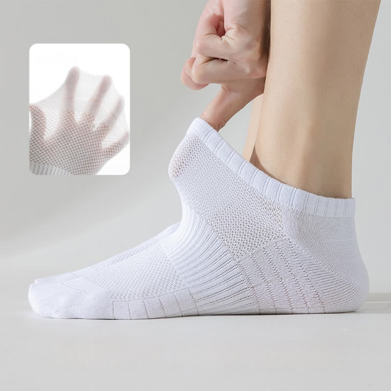Plus Size Lightweight Breathable Mesh Solid Color No Show Socks(6 Pairs)