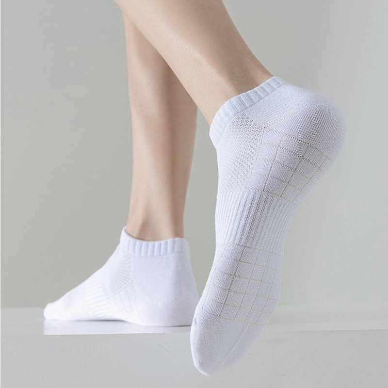 Plus Size Lightweight Breathable Mesh Solid Color No Show Socks(6 Pairs)