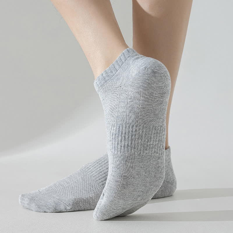 Plus Size Lightweight Breathable Mesh Solid Color No Show Socks(6 Pairs)