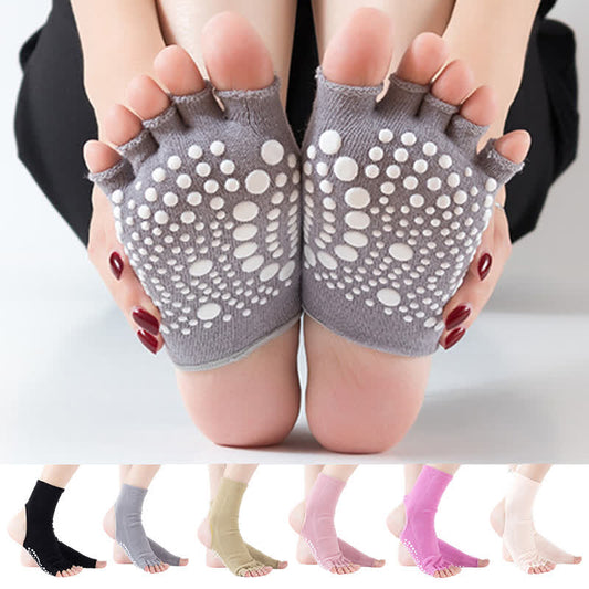 Plusock Open Toe Open Heel Yoga Sports Socks(6 Pairs)