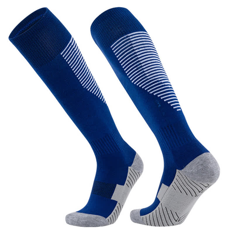 Striped Sweat-absorbent Knee-high Sports Soccer Socks(5 Pairs)