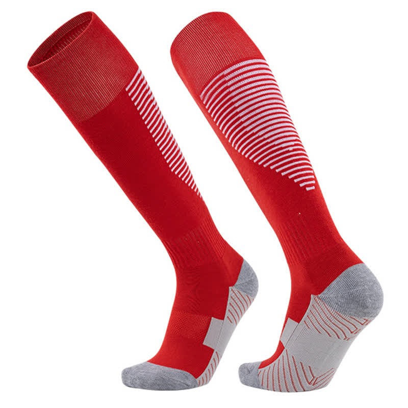 Striped Sweat-absorbent Knee-high Sports Soccer Socks(5 Pairs)