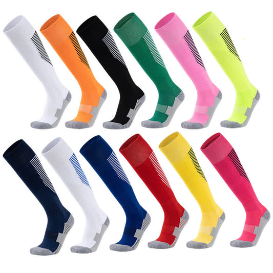 Plusock Striped Sweat-absorbent Knee-high Sports Soccer Socks(5 Pairs)