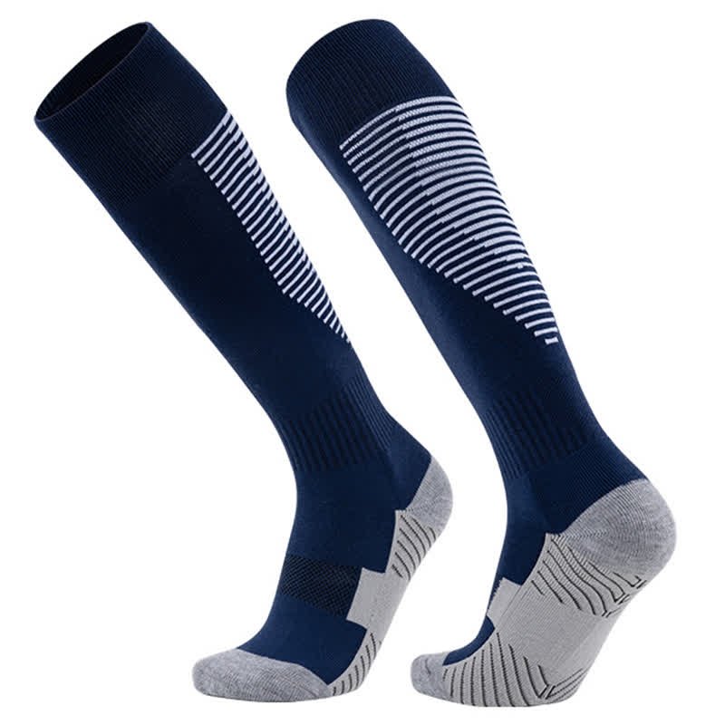 Striped Sweat-absorbent Knee-high Sports Soccer Socks(5 Pairs)