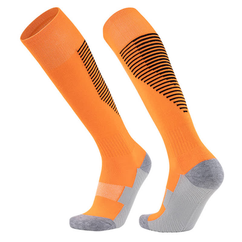 Striped Sweat-absorbent Knee-high Sports Soccer Socks(5 Pairs)