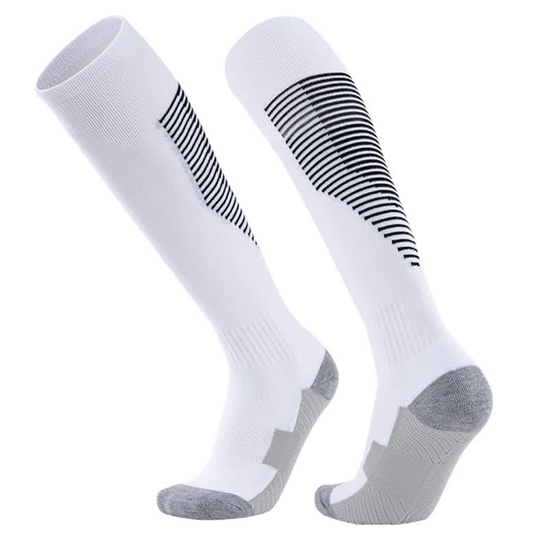 Striped Sweat-absorbent Knee-high Sports Soccer Socks(5 Pairs)