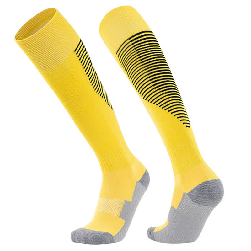 Striped Sweat-absorbent Knee-high Sports Soccer Socks(5 Pairs)