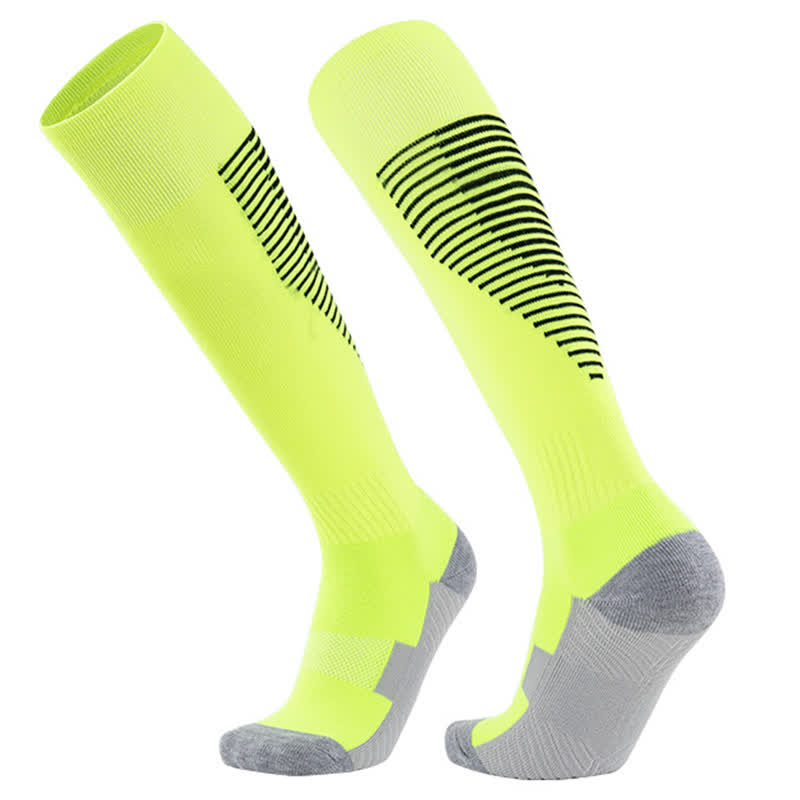 Striped Sweat-absorbent Knee-high Sports Soccer Socks(5 Pairs)