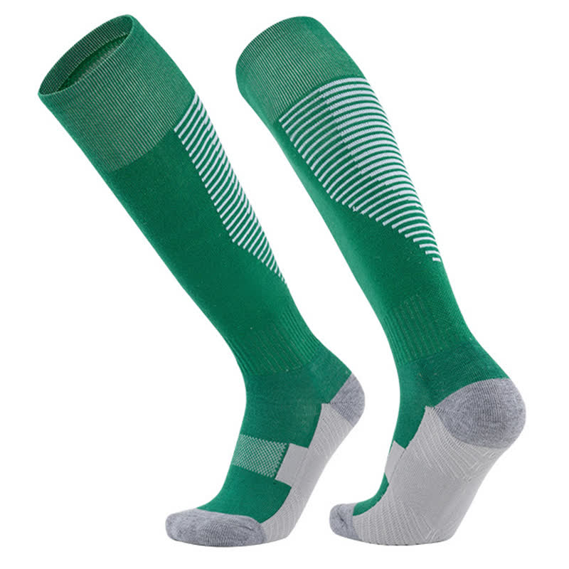 Striped Sweat-absorbent Knee-high Sports Soccer Socks(5 Pairs)