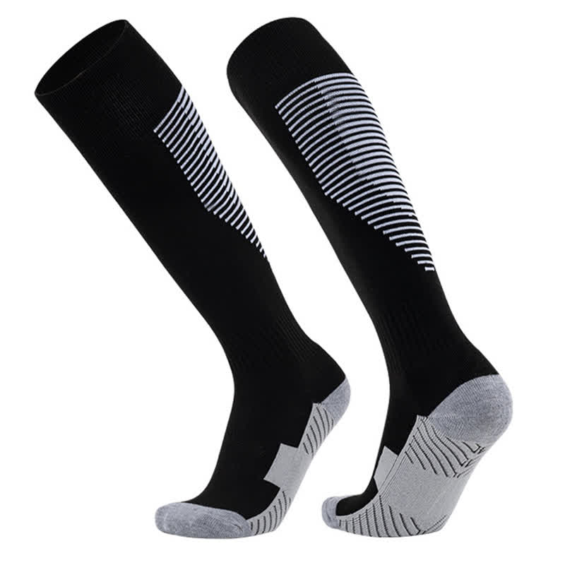 Striped Sweat-absorbent Knee-high Sports Soccer Socks(5 Pairs)