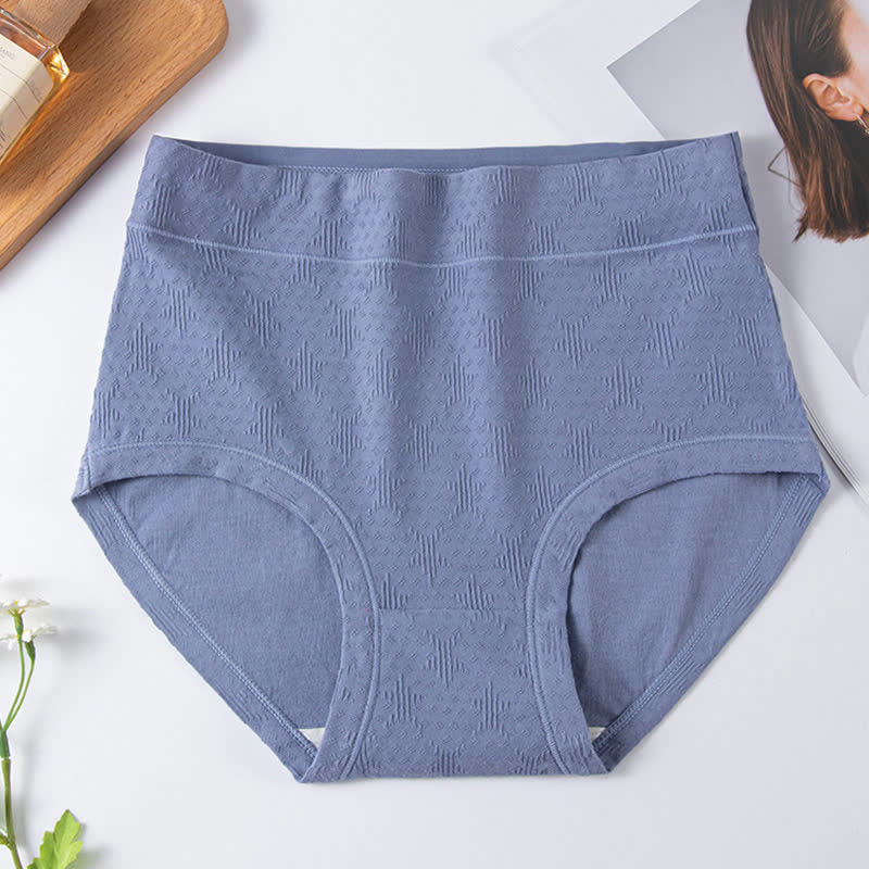 Solid Color Simple High Waist Cotton Brief(3 Packs)