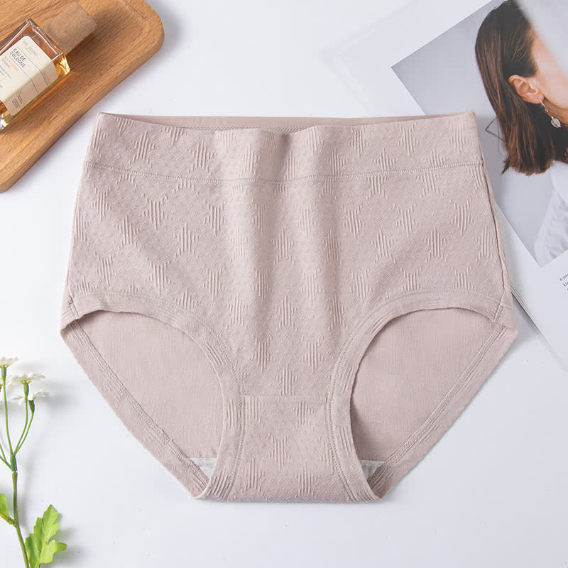 Solid Color Simple High Waist Cotton Brief(3 Packs)