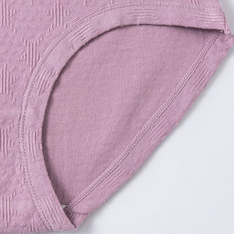 Solid Color Simple High Waist Cotton Brief(3 Packs)