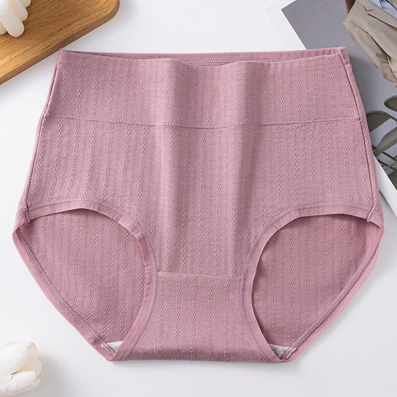 Pure Cotton High Waist Solid Color Comfy Panty(3 Packs)