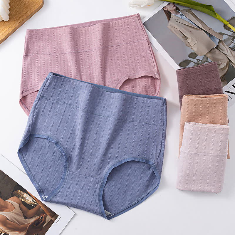 Pure Cotton High Waist Solid Color Comfy Panty(3 Packs)