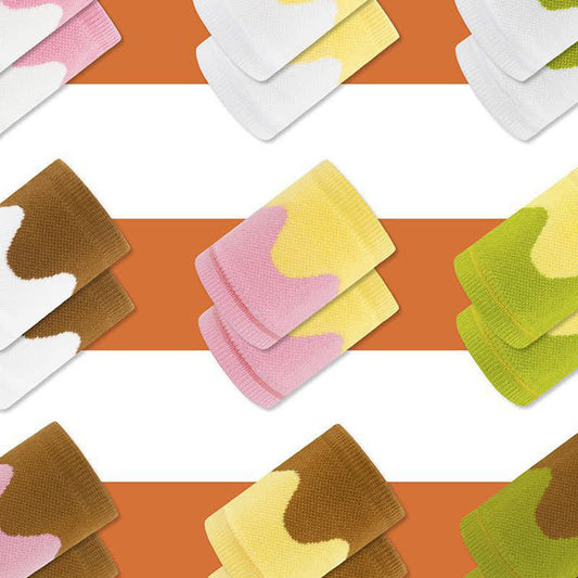 Plusock Wave Color Block Wrist Sleeves(2 Pairs)