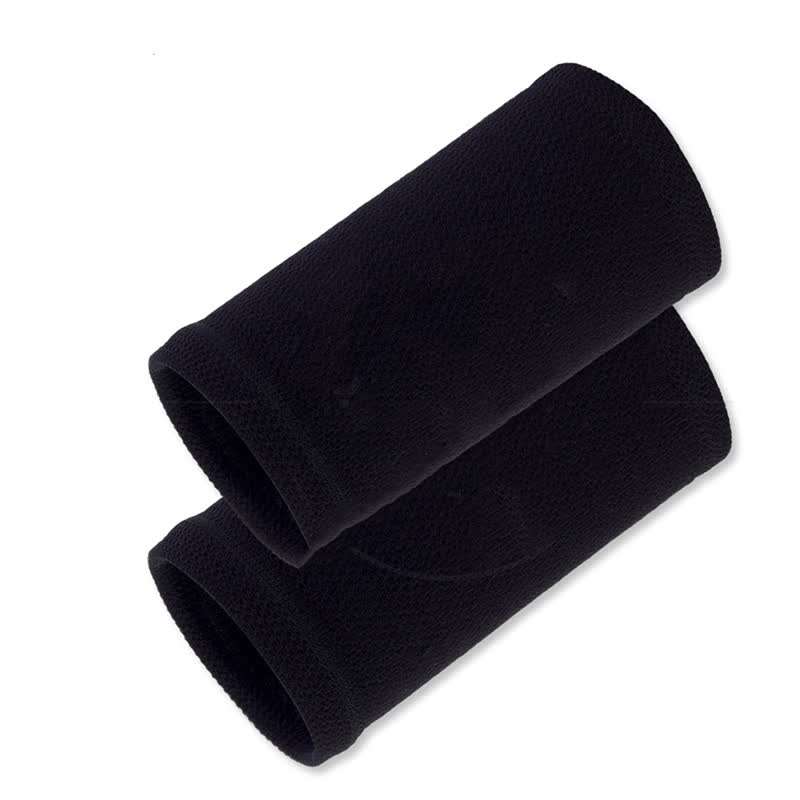 Plusock Solid Color Outdoor Sports Compression Wrist Sleeves(2 Pairs) - Black - One Size - image 11