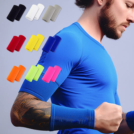 Plusock Solid Color Outdoor Sports Compression Wrist Sleeves(2 Pairs)