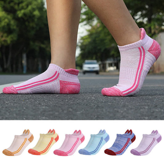 Plusock Colorful Striped Cotton Sweat-wicking Breathable Socks(6 Pairs)