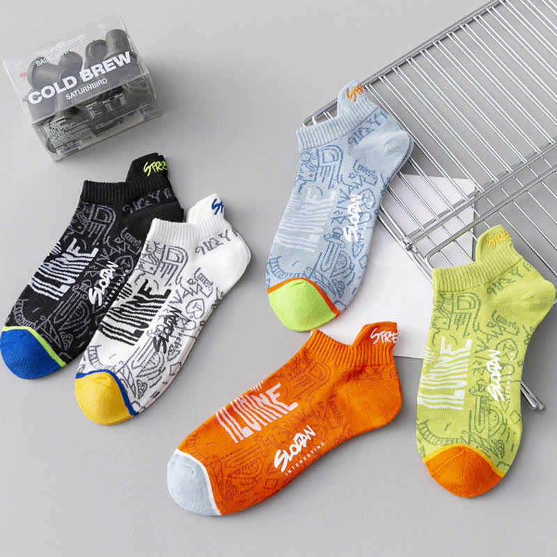 Artistic Pattern Cotton Breathable Socks(5 Pairs)