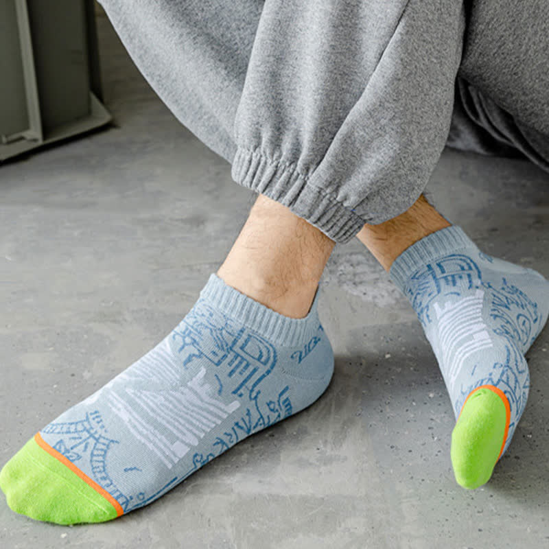 Artistic Pattern Cotton Breathable Socks(5 Pairs)
