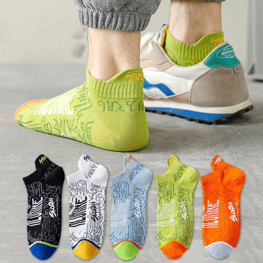 Plusock Artistic Pattern Cotton Breathable Socks(5 Pairs)