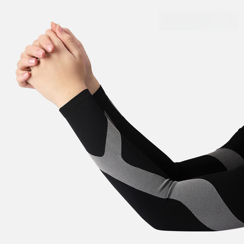 Y-shaped Stripe Outdoor Sports Sun Protection Sleeves(4 Pairs)