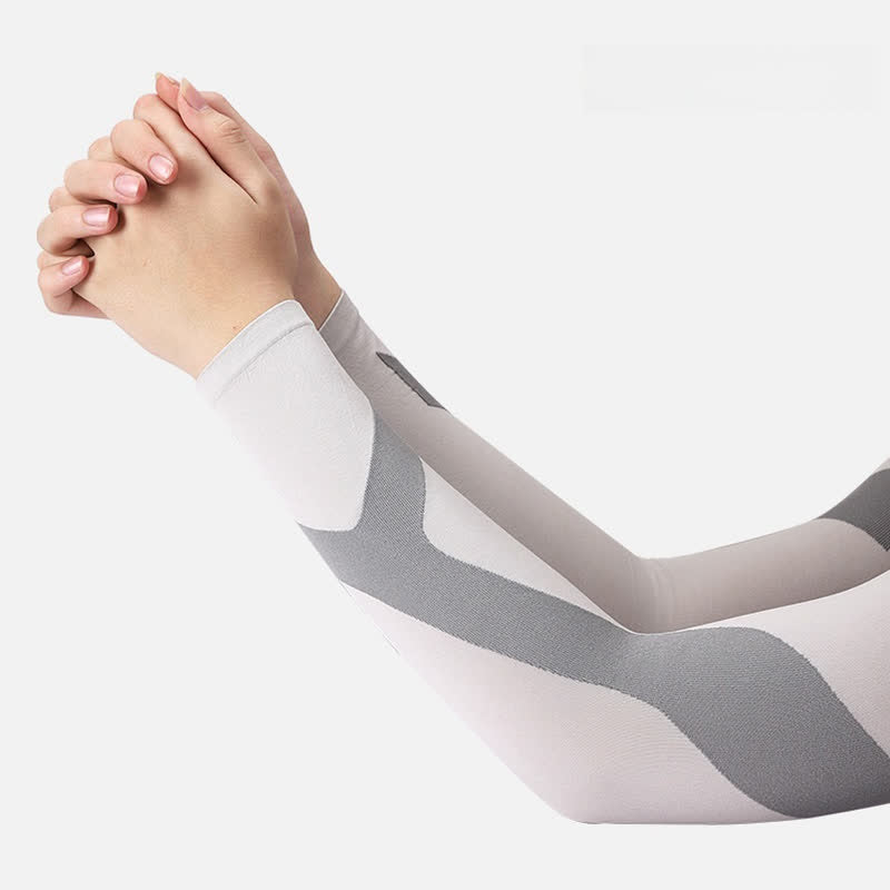 Y-shaped Stripe Outdoor Sports Sun Protection Sleeves(4 Pairs)