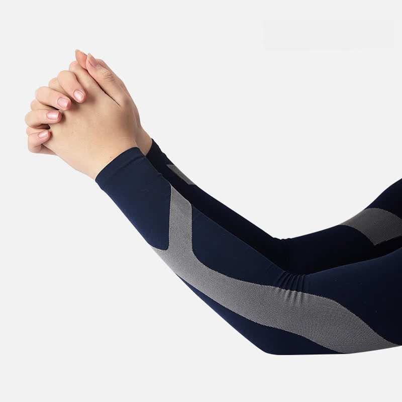 Y-shaped Stripe Outdoor Sports Sun Protection Sleeves(4 Pairs)
