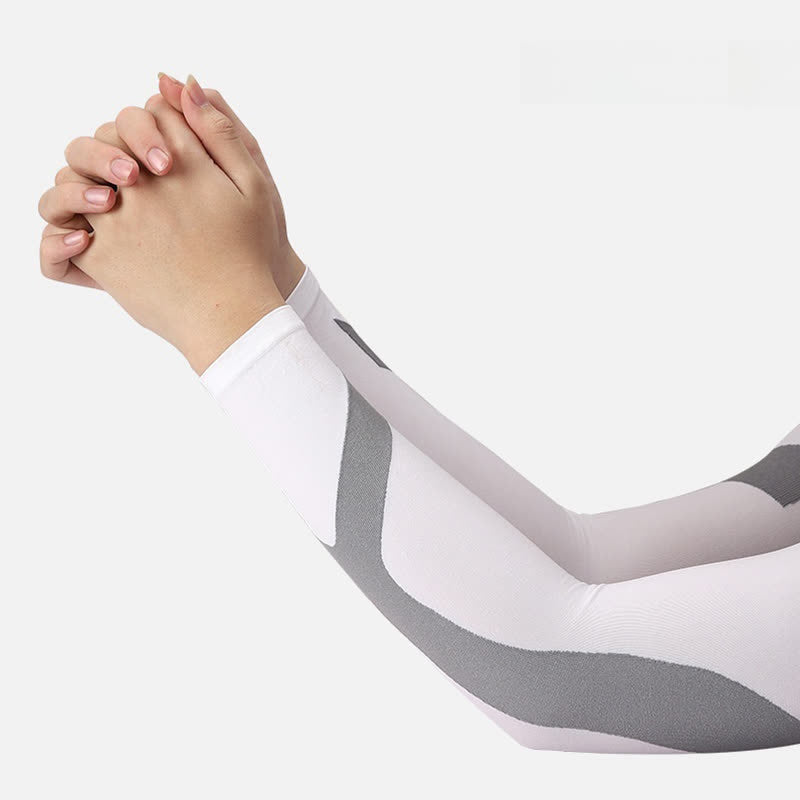 Y-shaped Stripe Outdoor Sports Sun Protection Sleeves(4 Pairs)