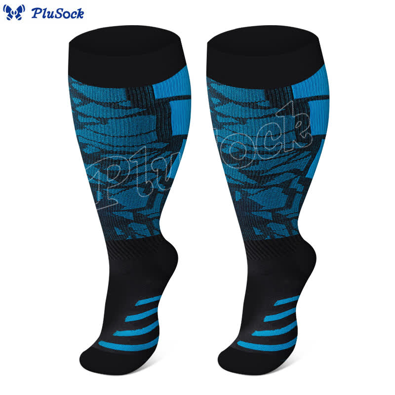 Plus Size Graphic Fitness Compression Socks(3 Pairs)