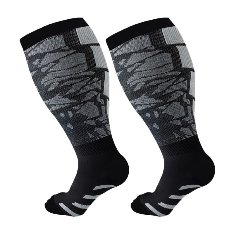 Plus Size Graphic Fitness Compression Socks(3 Pairs)