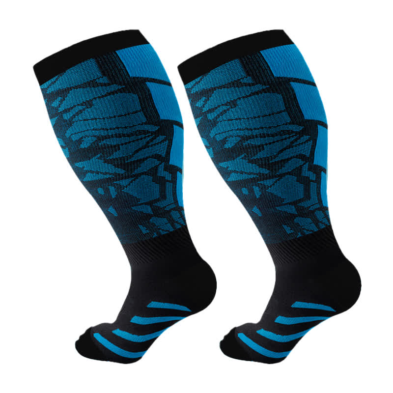 Plus Size Graphic Fitness Compression Socks(3 Pairs)