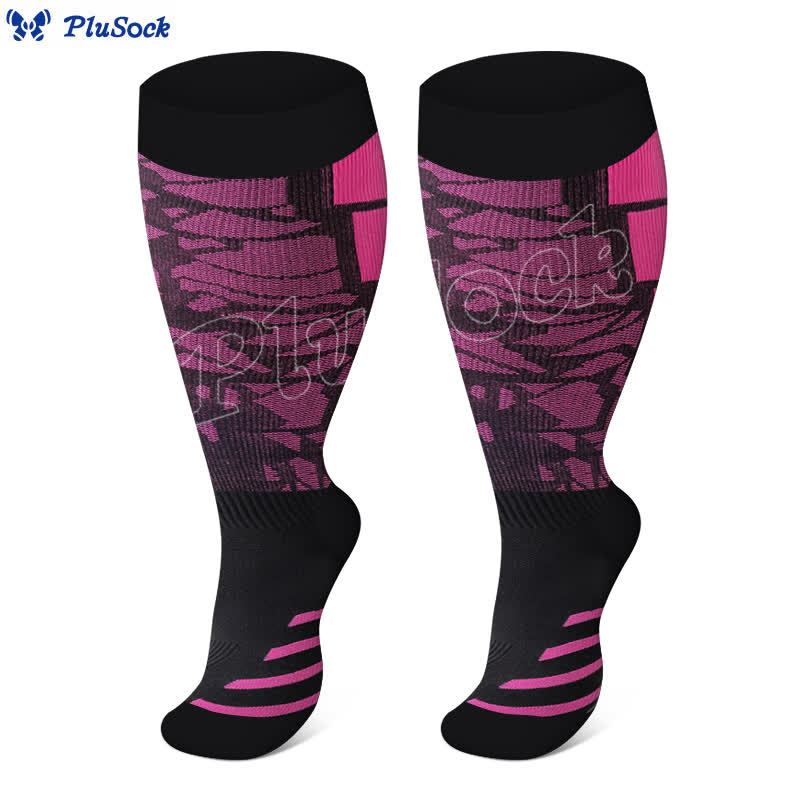 Plus Size Graphic Sports Compression Socks(3 Pairs)
