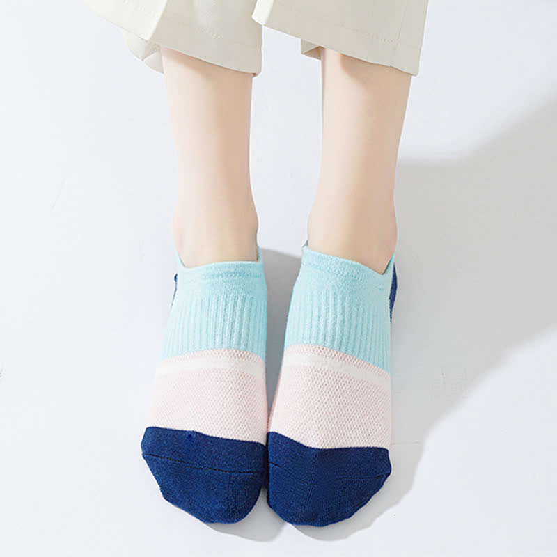 Color Stitching Sports Breathable Ankle Compression Socks(6 Pairs)