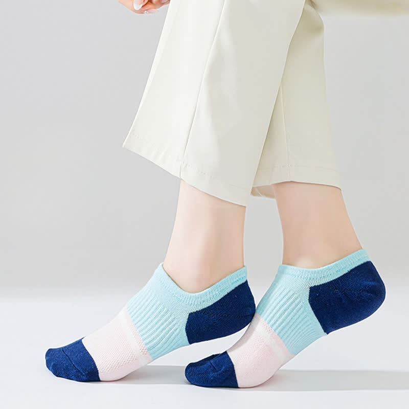Color Stitching Sports Breathable Ankle Compression Socks(6 Pairs)