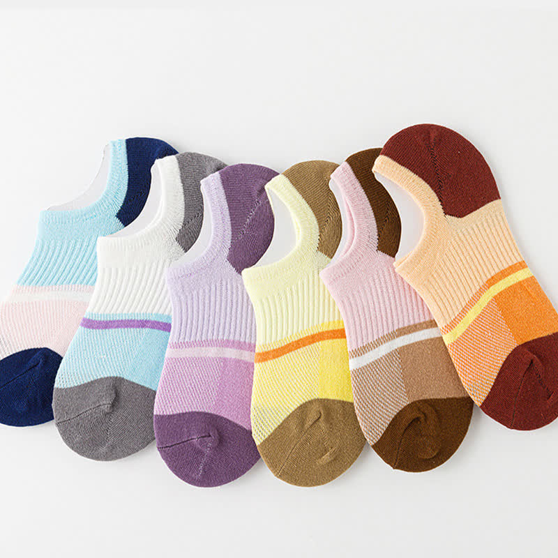 Color Stitching Sports Breathable Ankle Compression Socks(6 Pairs)