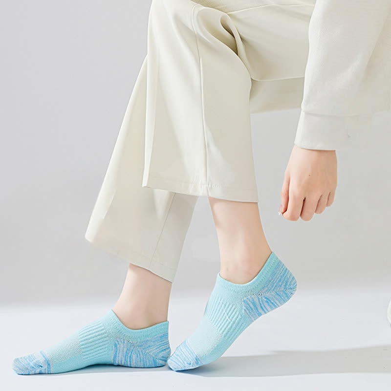 Contrast Color Sports Breathable Ankle Compression Socks(5 Pairs)