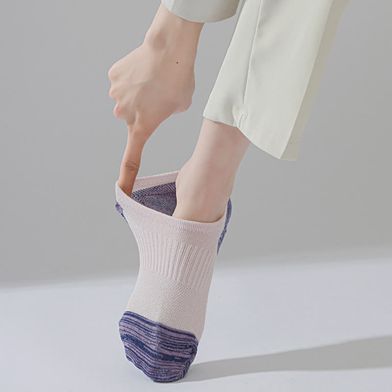 Contrast Color Sports Breathable Ankle Compression Socks(5 Pairs)