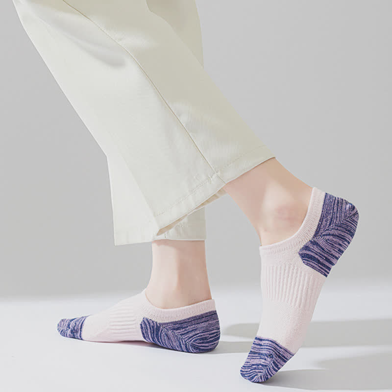 Contrast Color Sports Breathable Ankle Compression Socks(5 Pairs)