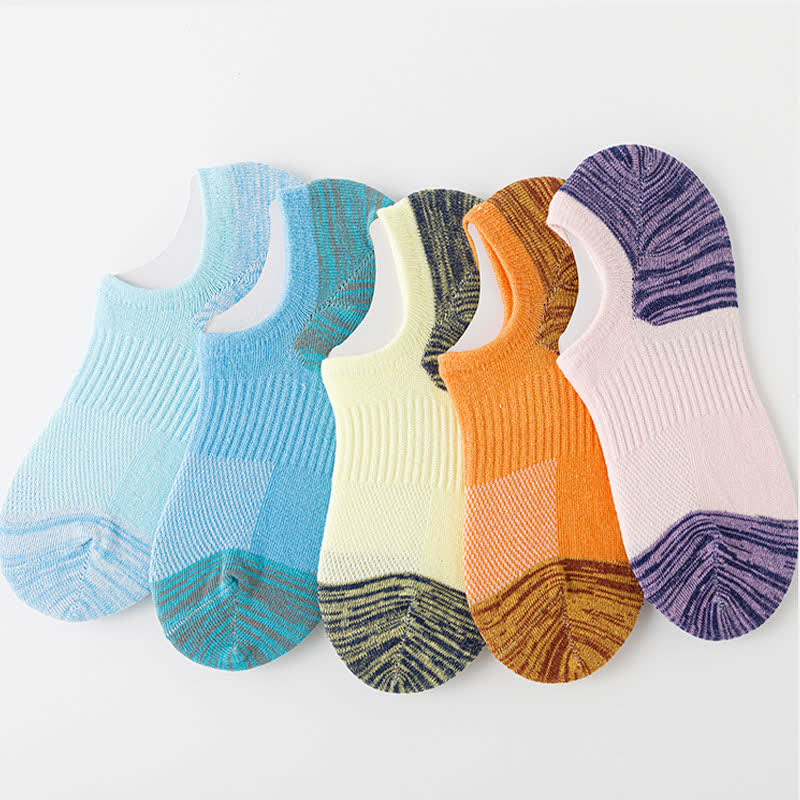 Contrast Color Sports Breathable Ankle Compression Socks(5 Pairs)