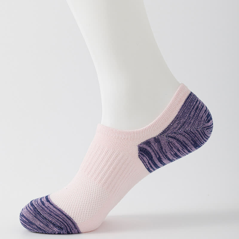 Contrast Color Sports Breathable Ankle Compression Socks(5 Pairs)