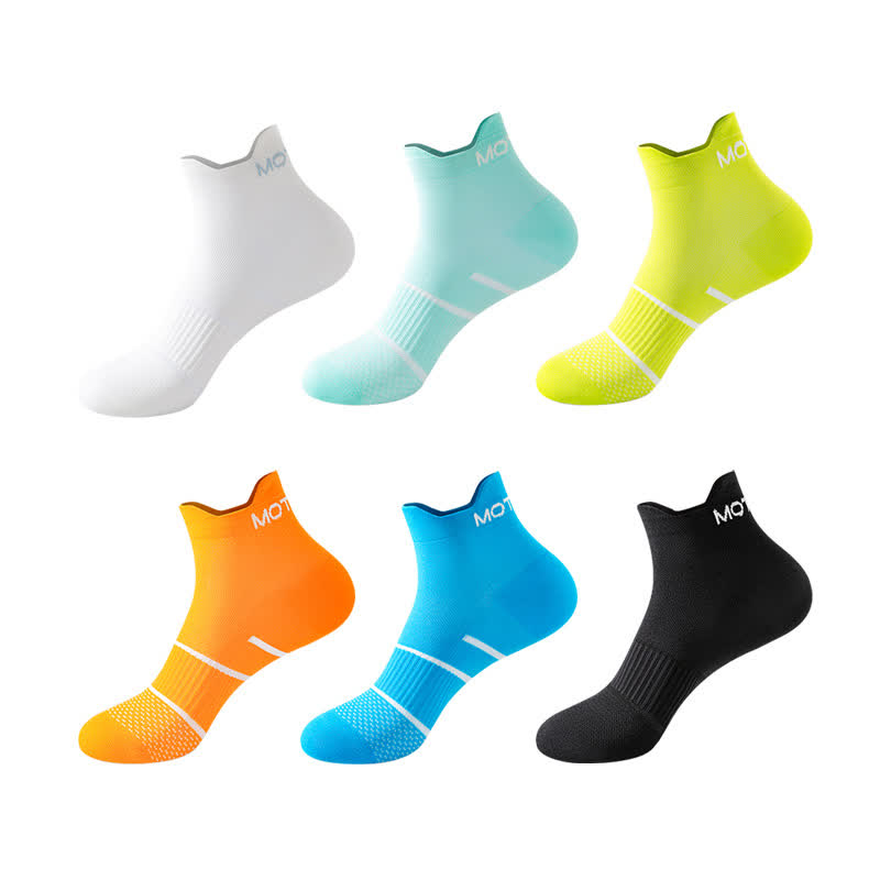 Letter Thin Solid Color Breathable Ankle Compression Socks(6 Pairs)