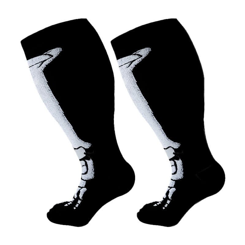 Plus Size Skull Print Compression Socks(3 Pairs)