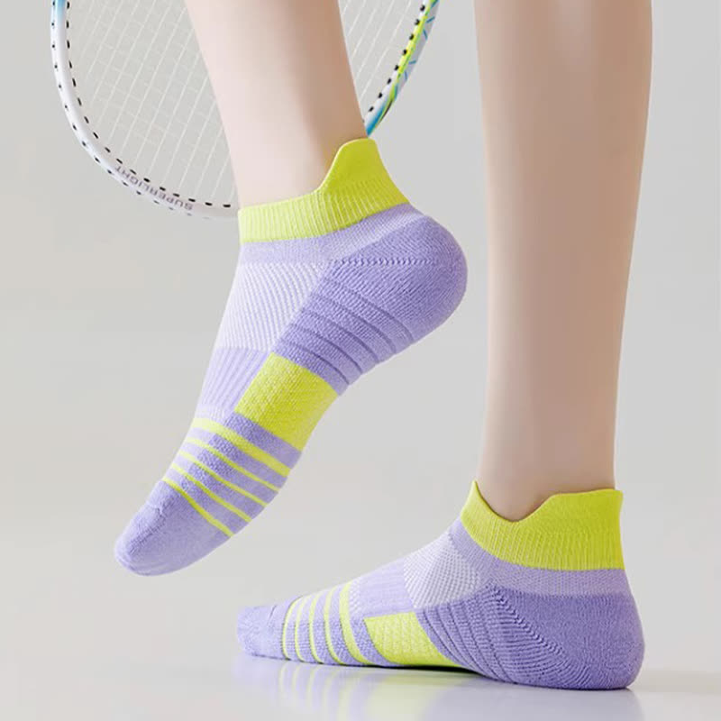 Striped Sweat-wicking Cotton Sports Ankle Compression Socks(6 Pairs)
